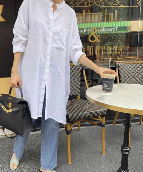 relaxed linen shirt　hm2939
