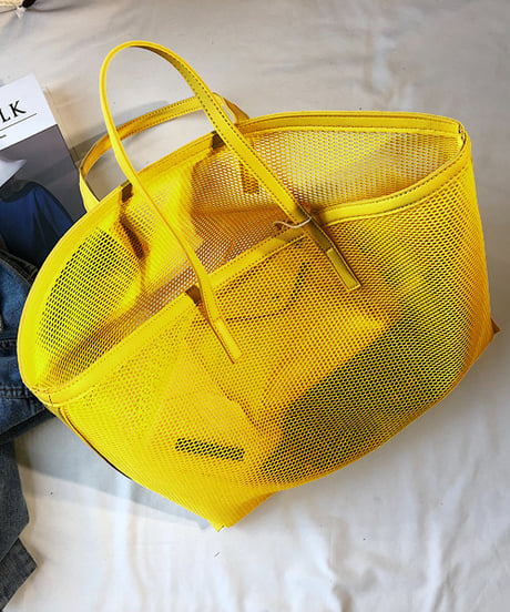 mesh open tote bag / 2color　hm1571
