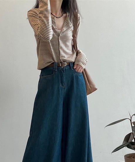 slim stripe cardigan  / 5color　hm2642
