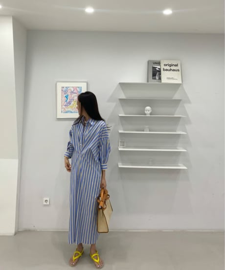 stripe shirt dress / 2color　hm2826