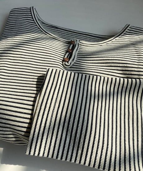 henley neck border top　hm1739