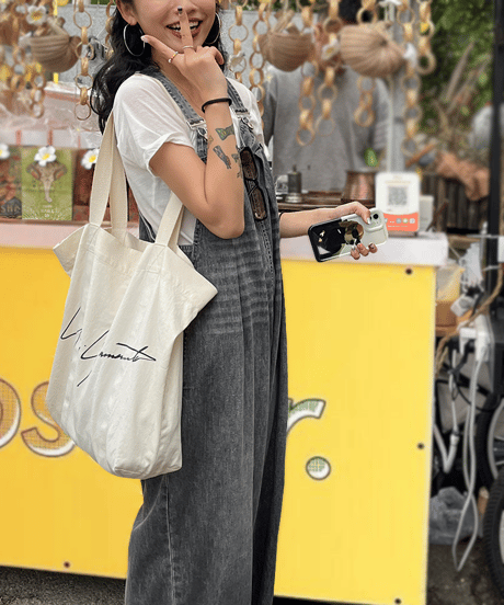 tuck denim overall / 2color　hm1277