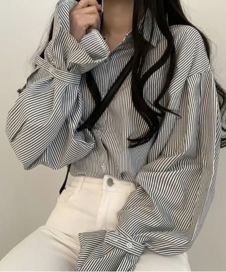 stripe loose shirt / 2color　hm2916