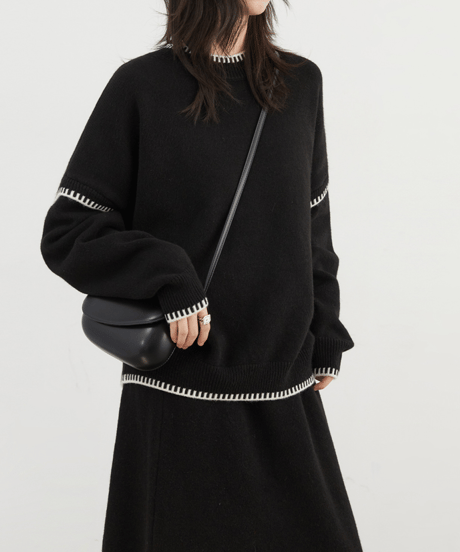 stitch knit set-up / 2color　hm2737