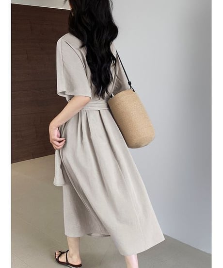 belted flare dress / 2color　hm2289