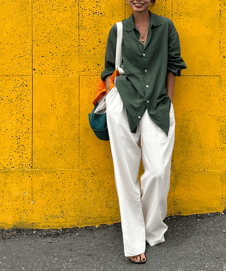 back slit shirt / 2color　hm1574