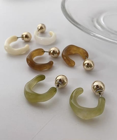 marble hoop pierce / 5color　hm2151