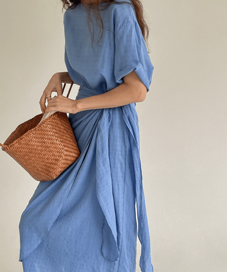 wrap linen dress　hm2868