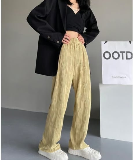 wave pleats pants / 3color　hm2290