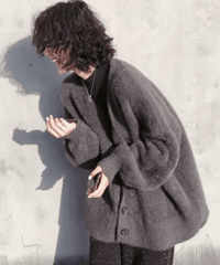 shaggy knit cardigan / 6color　hm1002