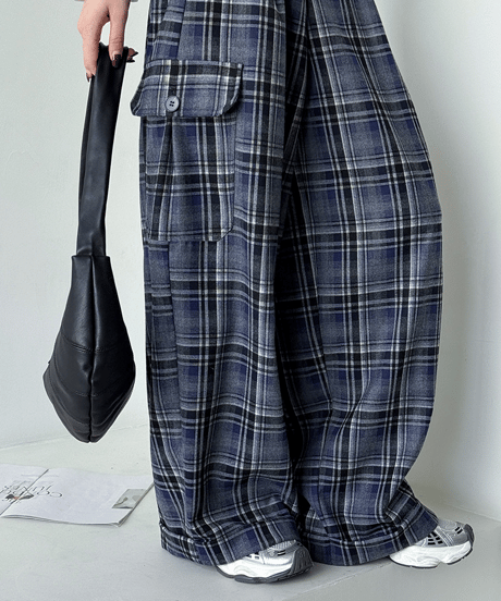 plaid wide pants / 2color　hm2768