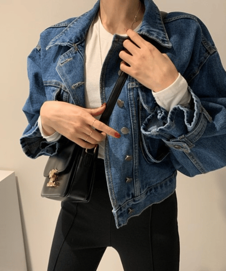 cropped denim jacket / 2color　hm2832