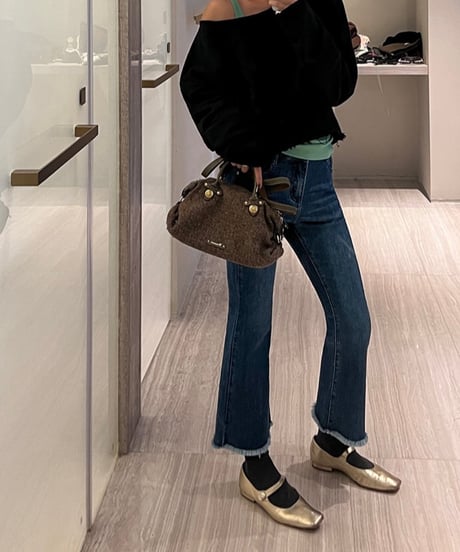 fringe denim pants / 2color　hm1694