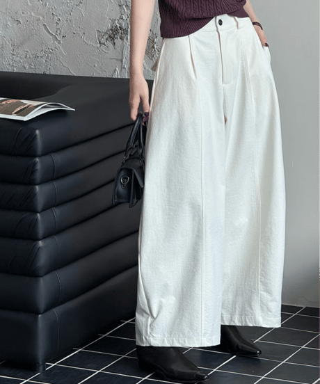wide silhouette tuck pants / 4color　hm2765