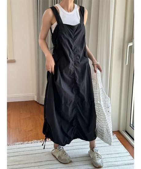 gathered overalls / 2color　hm2375