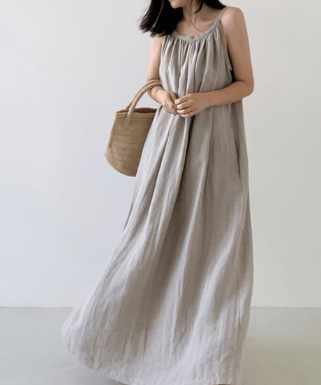 《即納》sleeveless loose dress / 3color　hm2923