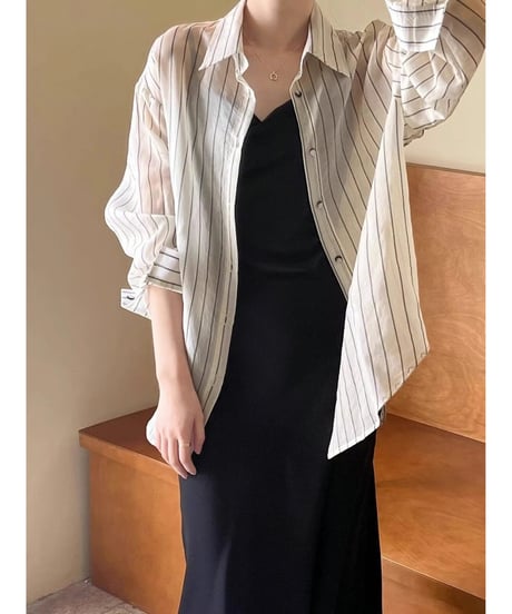 striped tencel shirt / 4color　hm2539