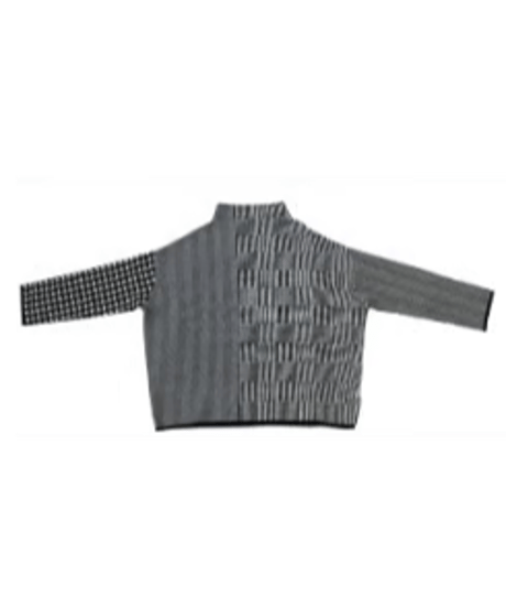 patchwork pattern knit top　hm2687