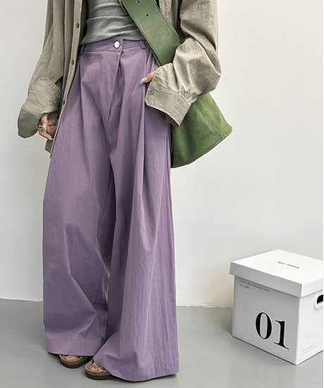 relaxed tuck pants / 2color　hm2383