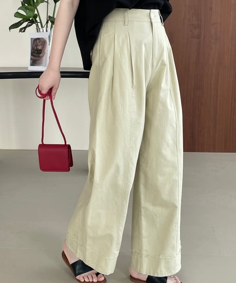 tuck wide pants / 2color　hm1602