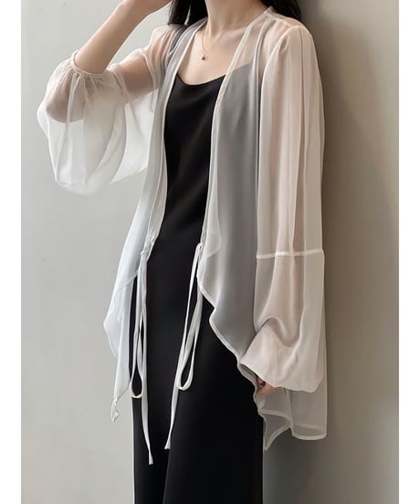 sheer layerd cardigan / 3color　hm2879
