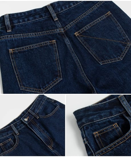 high waist straight jeans pants　hm2001