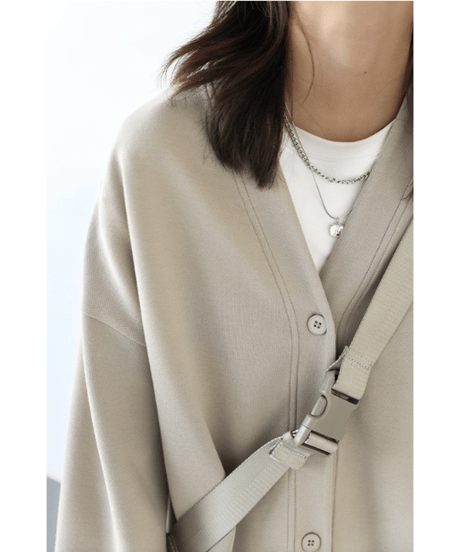 oversized v-neck cardigan / 2color　hm2604