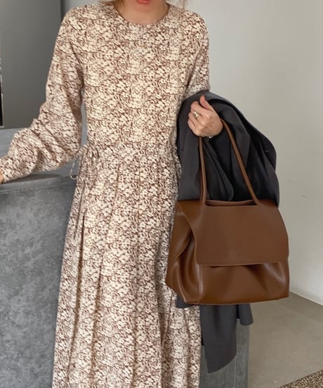 retro flower long dress / 2color　hm1673