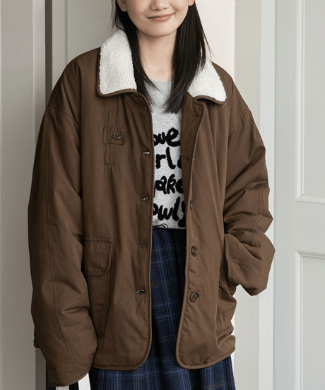 sherpa collar jacket / 2color　hm2712