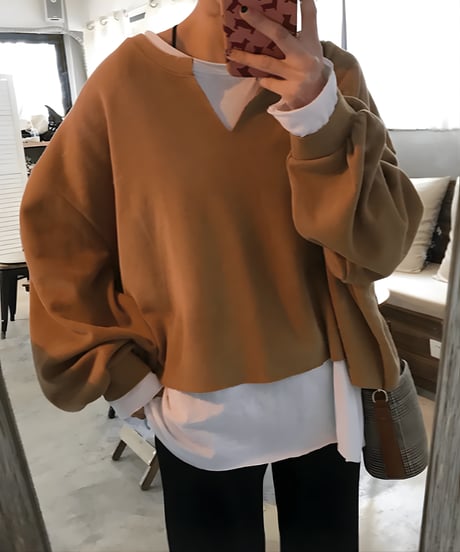 v-neck sweat top / 2color　hm2606