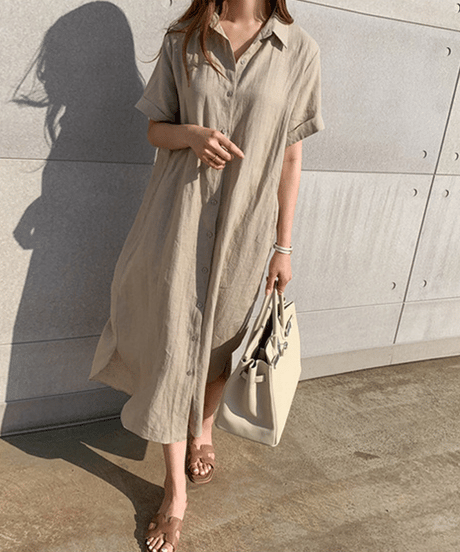 belted shirt dress / 3color　hm2982