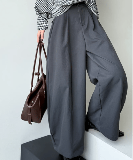 wide silhouette tuck pants / 4color　hm2765