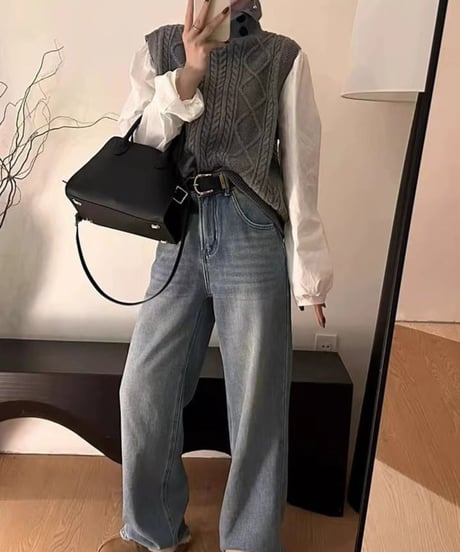layered vest blouse / 3color　hm1849