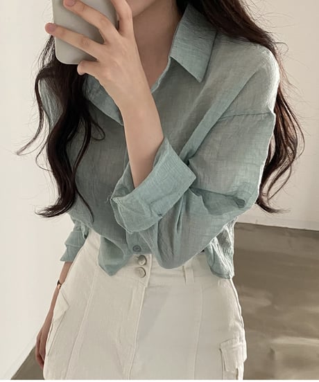 sheer short shirt / 4color　hm2918