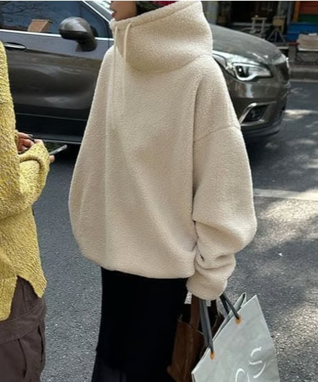 plush fleece hoodie / 2color　hm1767