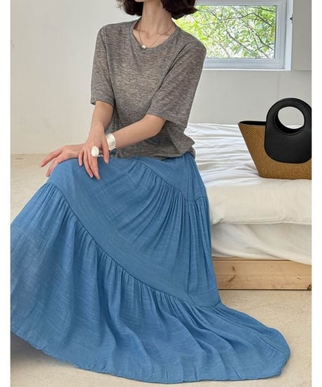 tiered flare skirt / 4color　hm2233