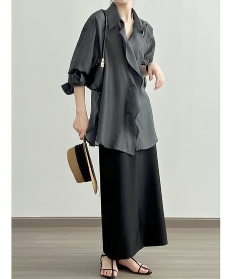 irregular sheer shirt / 3color　hm1925