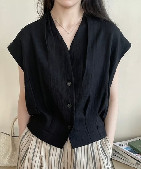relaxed v?neck blouse / 2color　hm2228