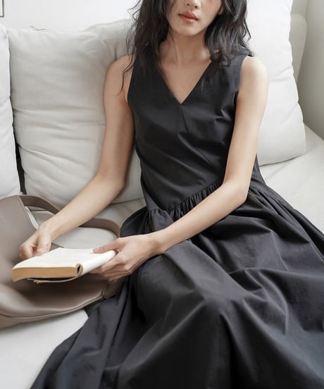 asymmetry gather dress　hm1518