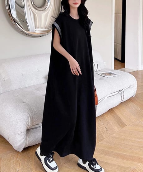 long t-shirt dress / 2color　hm2477