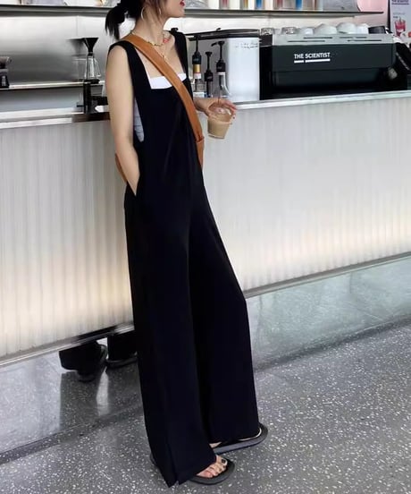 straight saide-slit overalls　hm1409