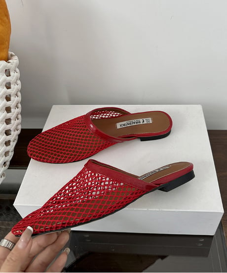 fishnet design flat sandal / 3color　hm2244