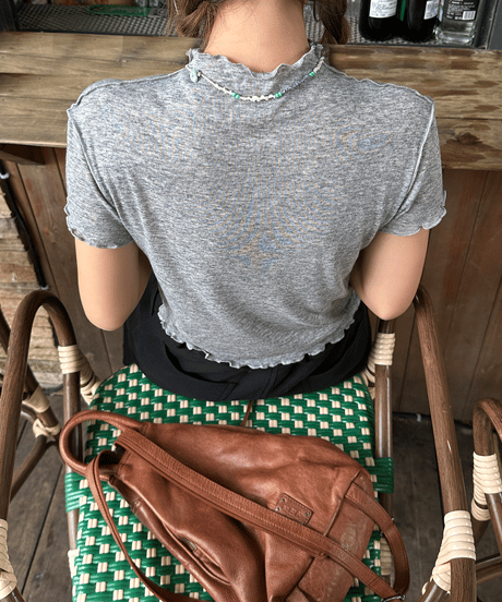 outseam mock neck top / 2color　hm1338