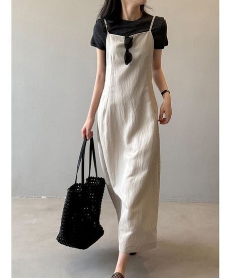 back tie jumperskirt / 2color　hm2281