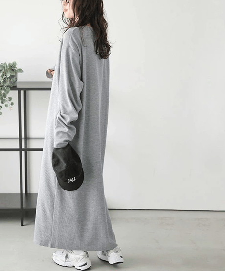 relaxed Waffle dress  / 4color　hm2626