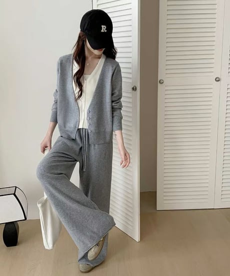 layered knit setup / 2color　hm1873