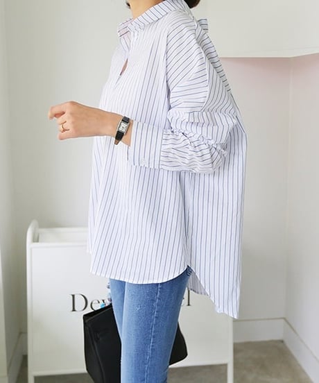 back ribbon shirt / 2color　hm2142