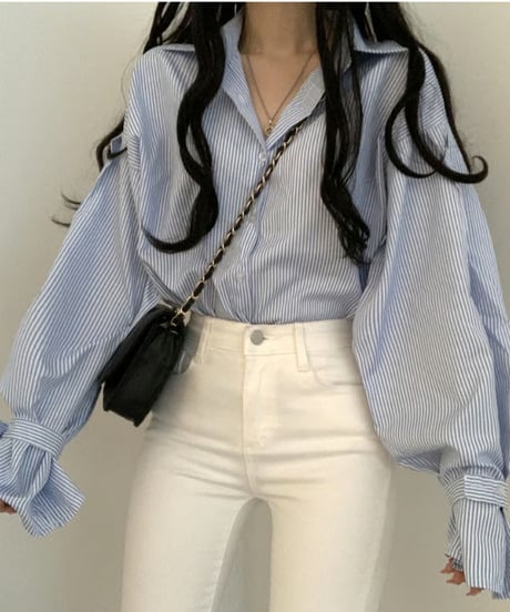 stripe loose shirt / 2color　hm2916