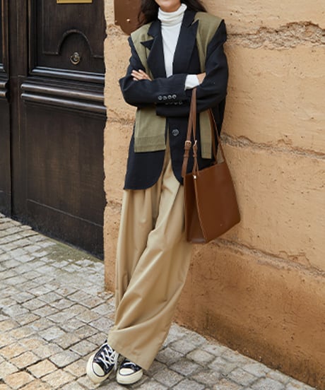 double tucked pants / 3color　hm1670