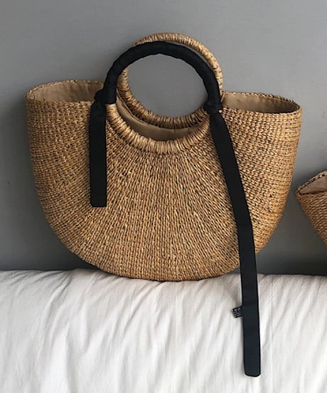 ribbon round basket bag　hm1592